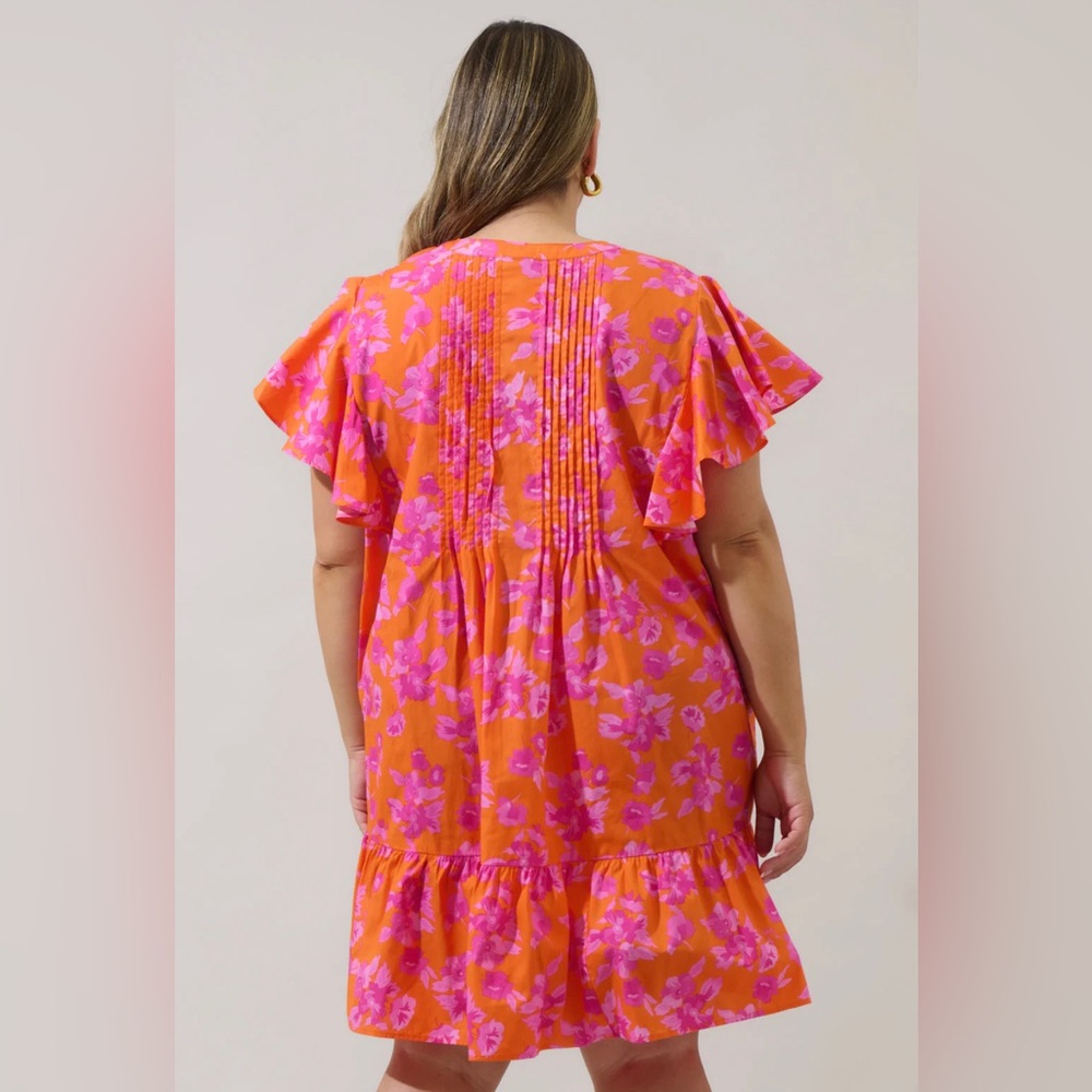 NWT Sugarlips Vibrant Orange and Pink Mini Dress 🌸🌺🌸 BIN 125 - Picture 3 of 7